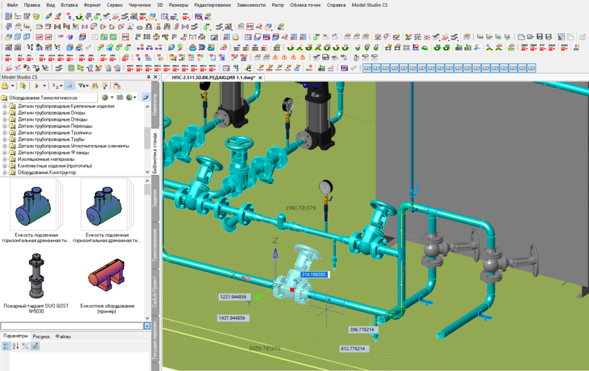 Трехмерное моделирование трубопроводов и вентиляции Model Studio CS Трубопроводы.jpg Трехмерное моделирование трубопроводов и вентиляции Трубопроводы AMCAD.jpg