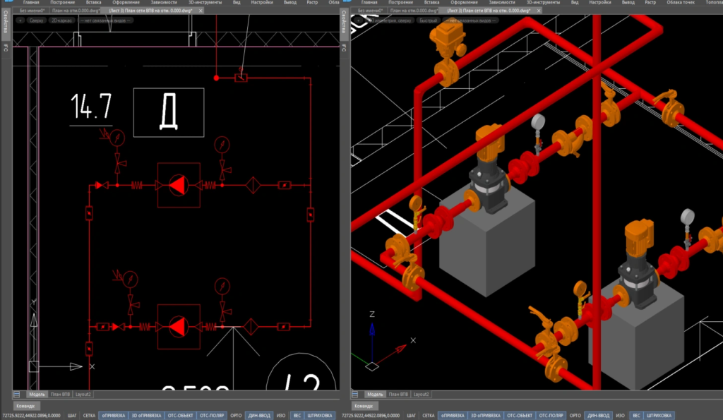Nanocad BIM ВК Корректное отображение 3D-модели на 2D-чертежах.png