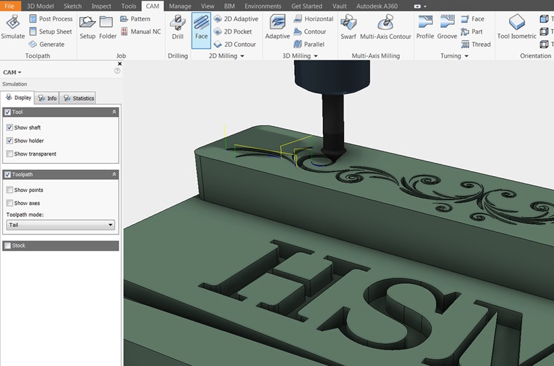 надписи Inventor HSM